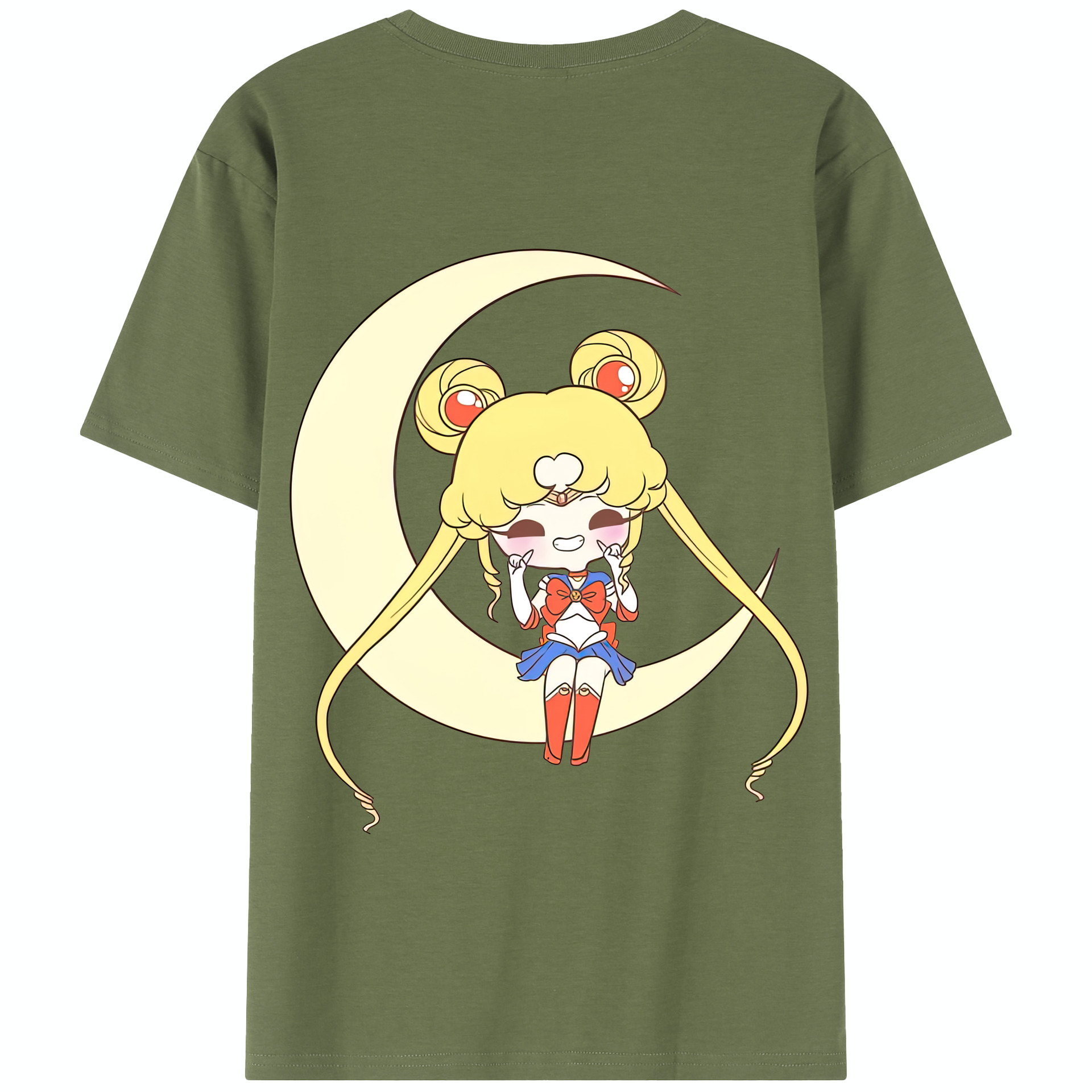 （画像用） 美少女戦士セーラームーン 月野 うさぎ つきの うさぎ Sailor Moon Tsukino Usagi 綿100％半袖Tシャツ（背面プリント）